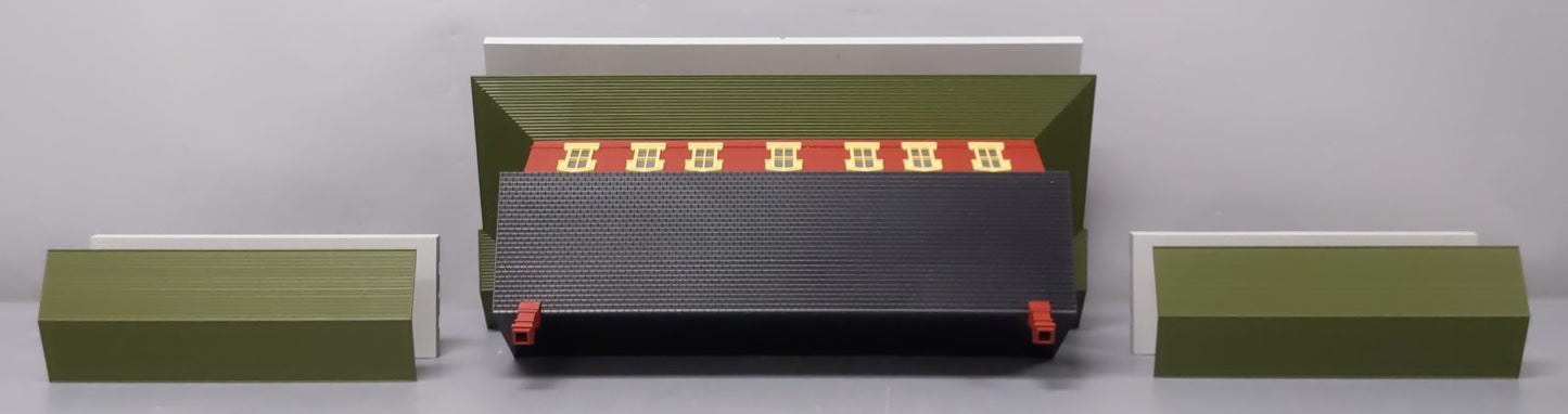 MTH 30-90094 O Dark Red Stone Passenger Station w/Dual Platforms