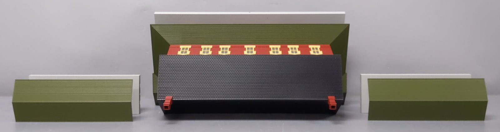 MTH 30-90094 O Dark Red Stone Passenger Station w/Dual Platforms