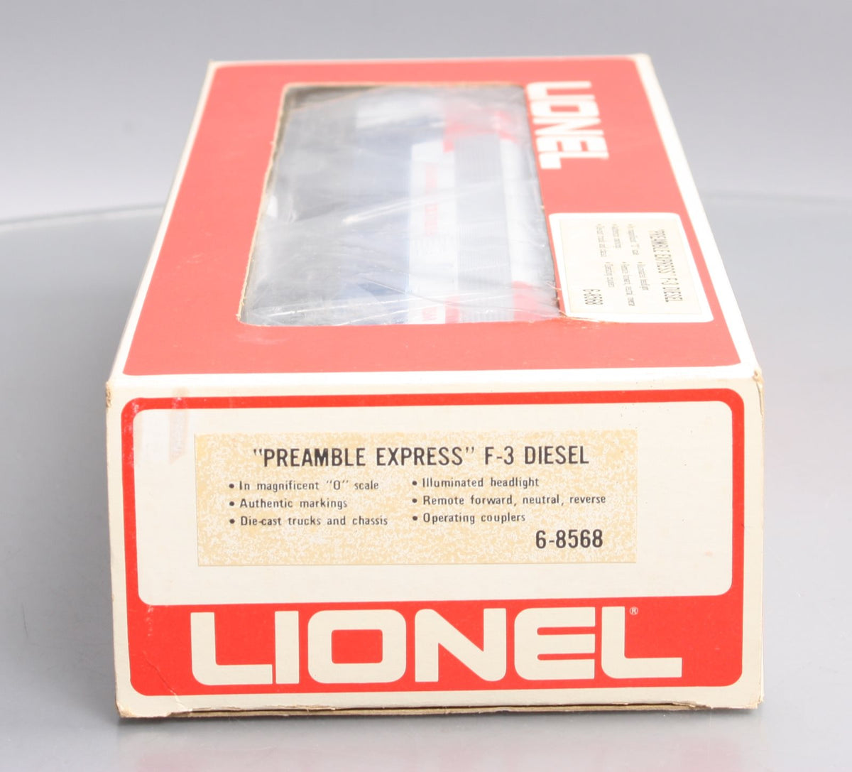 Lionel 6-8568 O Gauge Preamble Express F3 A Diesel Locomotive #8568 LN/Box