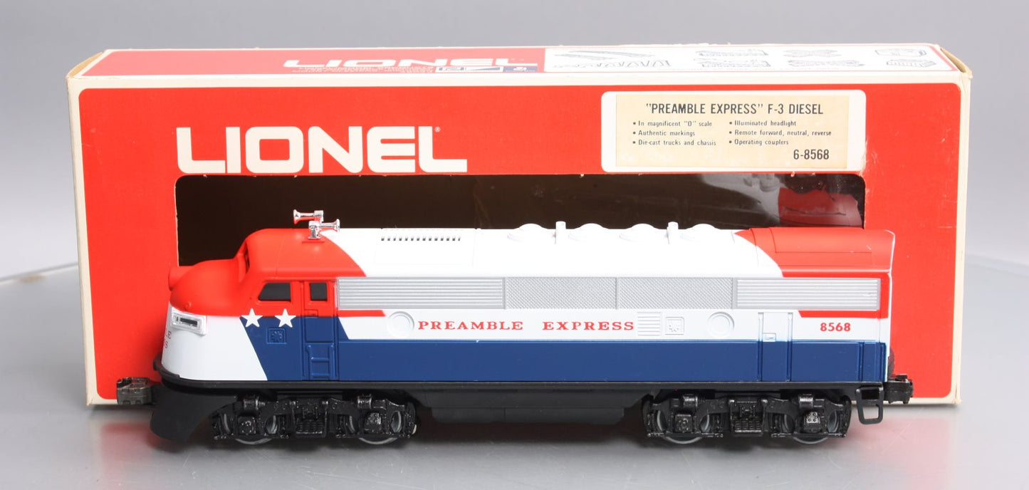 Lionel 6-8568 O Gauge Preamble Express F3 A Diesel Locomotive LN/Box
