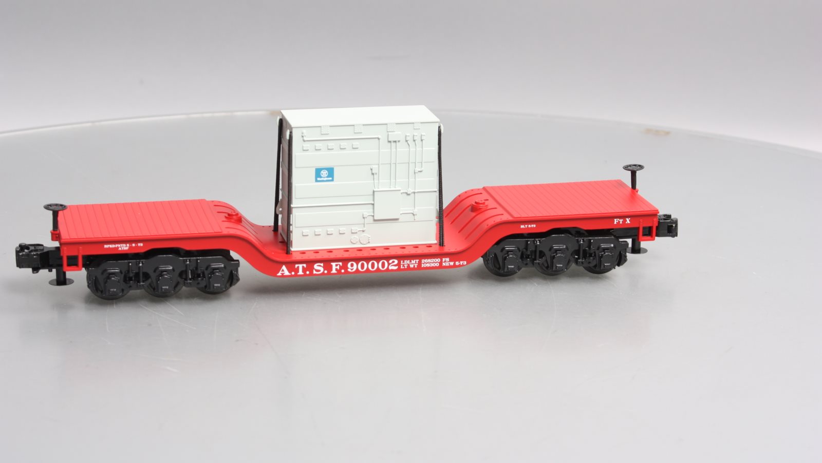 MTH 30-76480 O Santa Fe Deep Center Flat w/Transformer