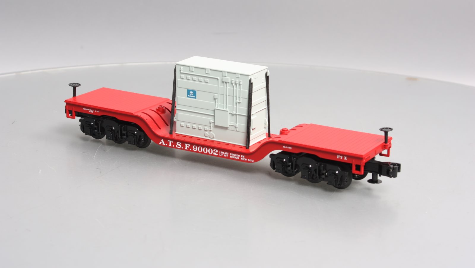 MTH 30-76480 O Santa Fe Deep Center Flat w/Transformer