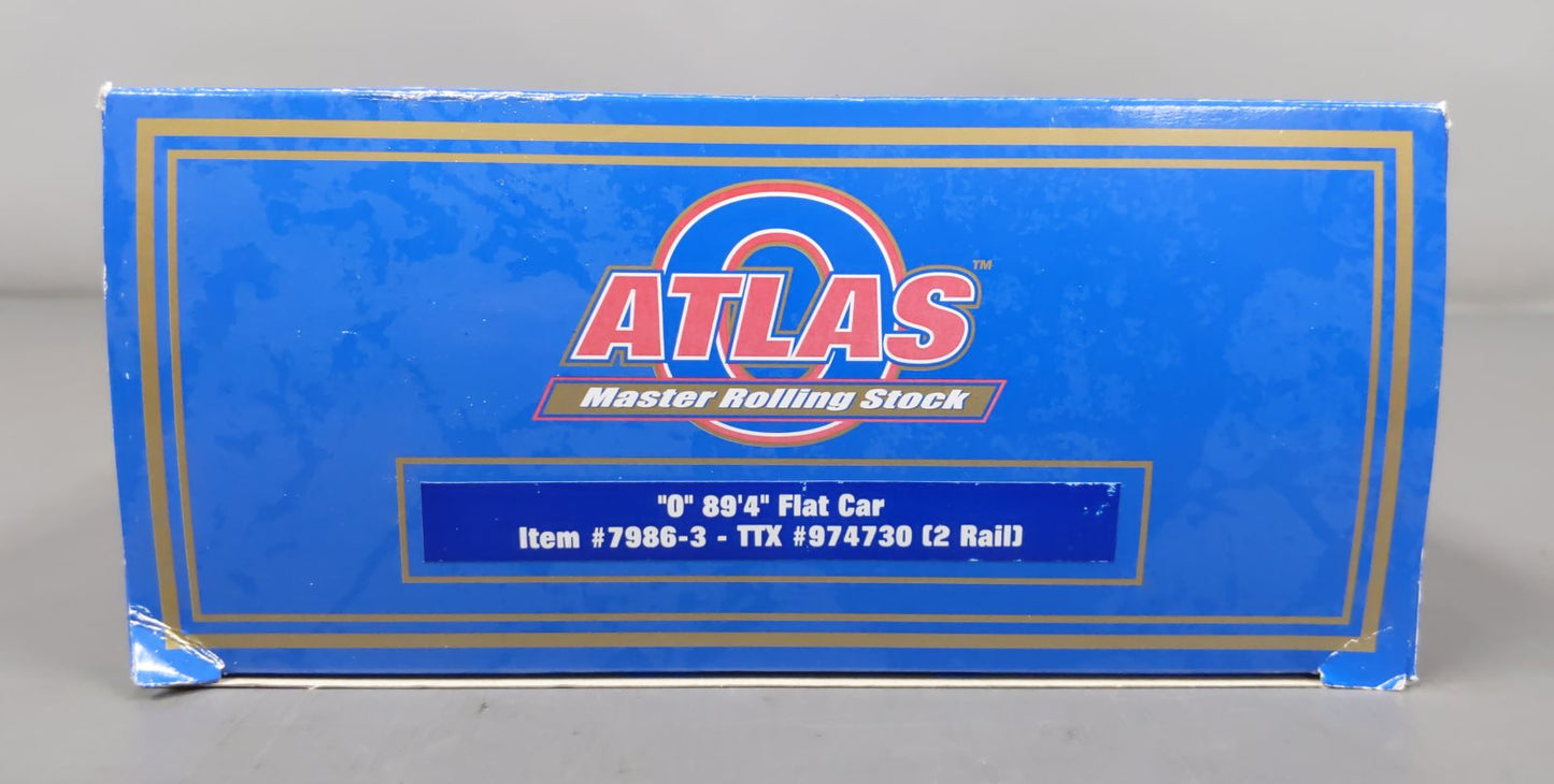 Atlas 7986-3 "O" TTX 89'4" Flat Car #974730 (2-Rail) LN/Box