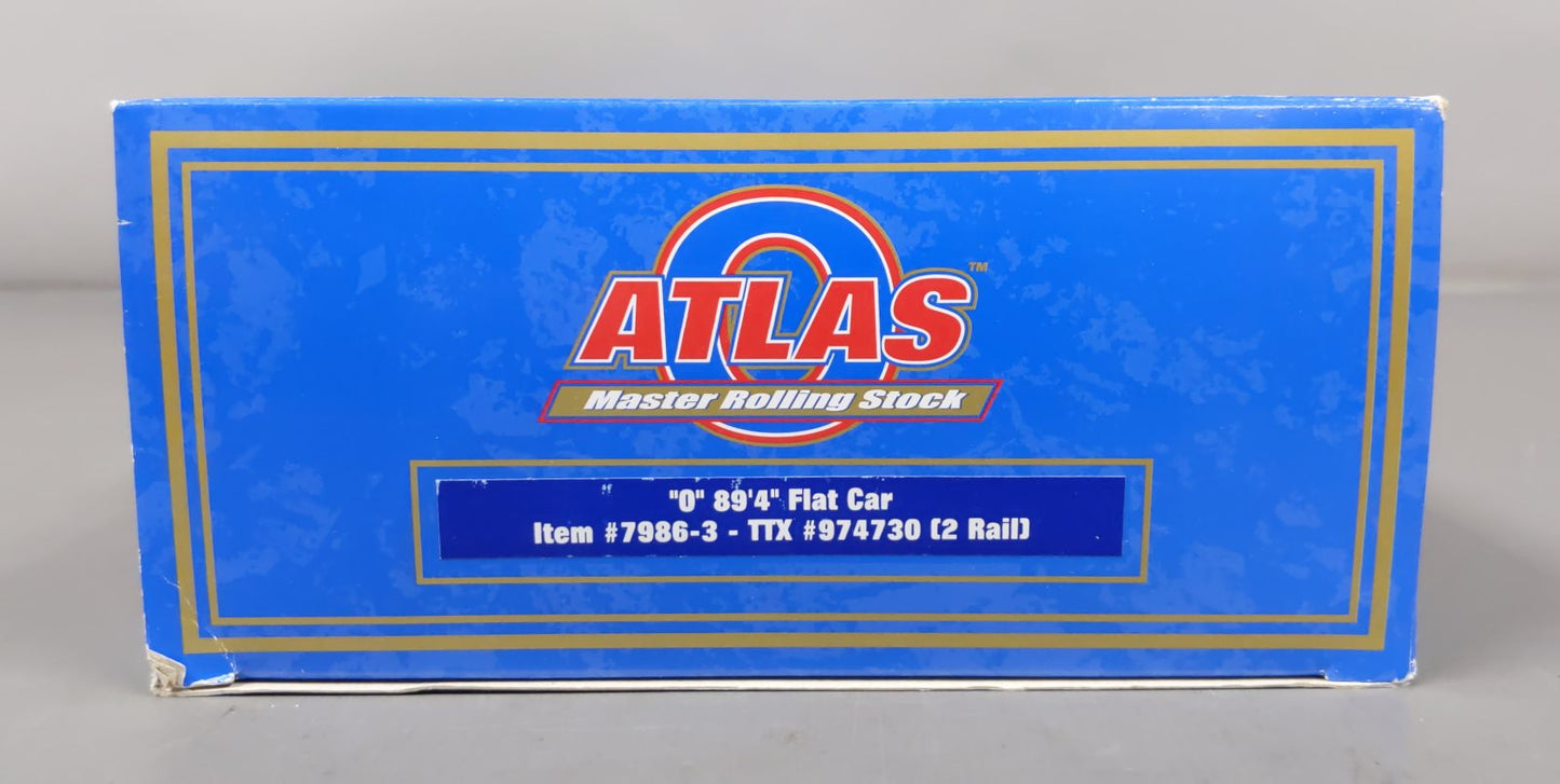 Atlas 7986-3 "O" TTX 89'4" Flat Car #974730 (2-Rail) LN/Box