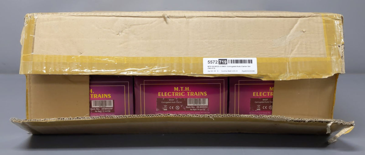 MTH 20-90525 O BNSF Corrugated Auto Carrier Set (Set of 6)