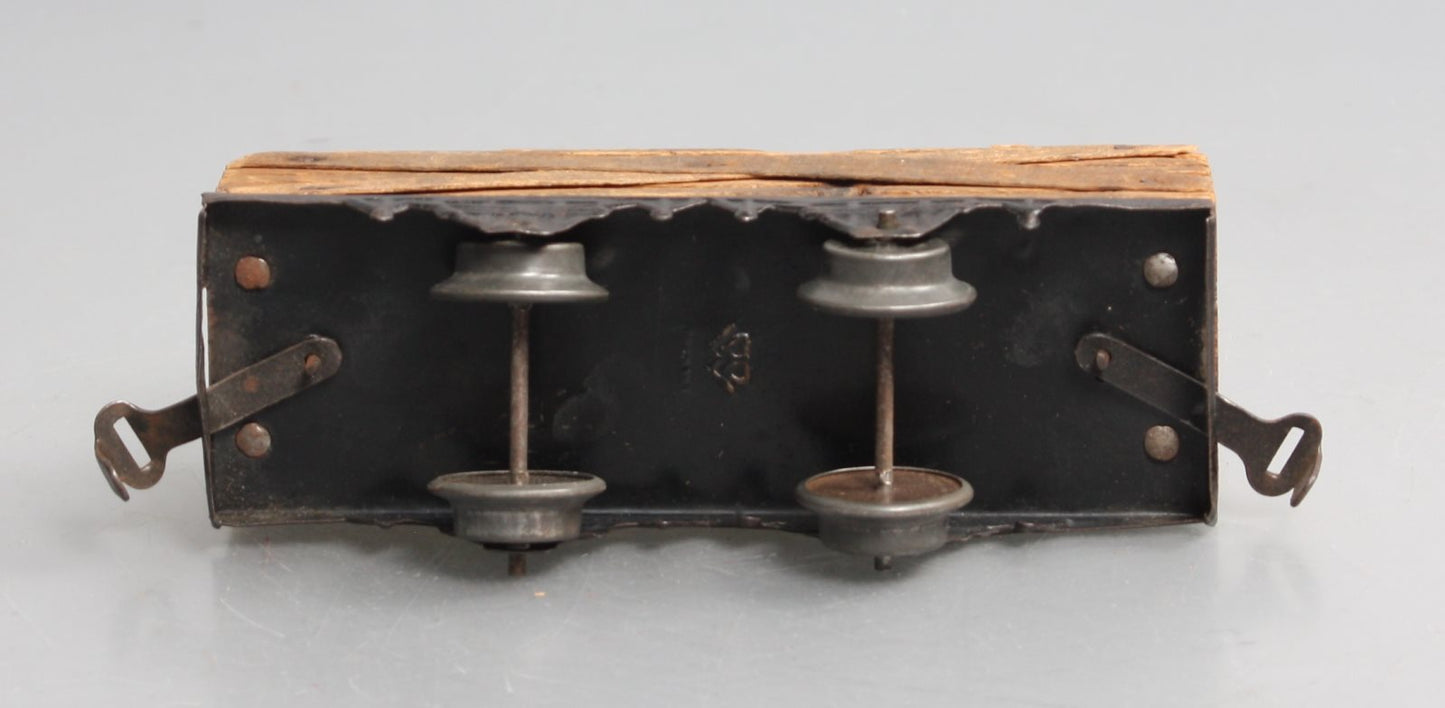 Bing Vintage O Gauge Tinplate Flatcar with Wood Load VG