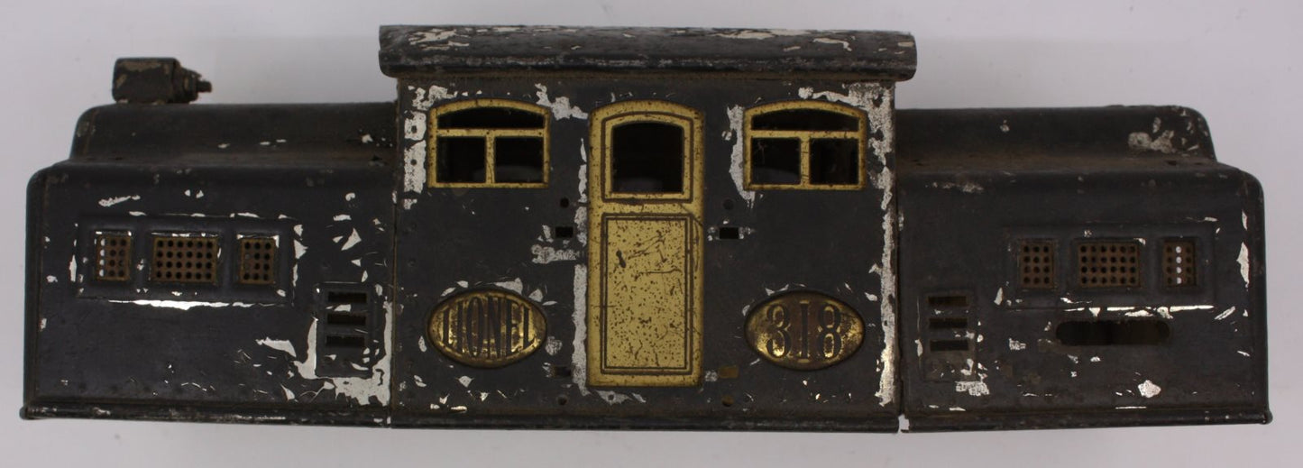 Lionel 318-1 Gray Electric Loco Tinplate Body with Brass Plates