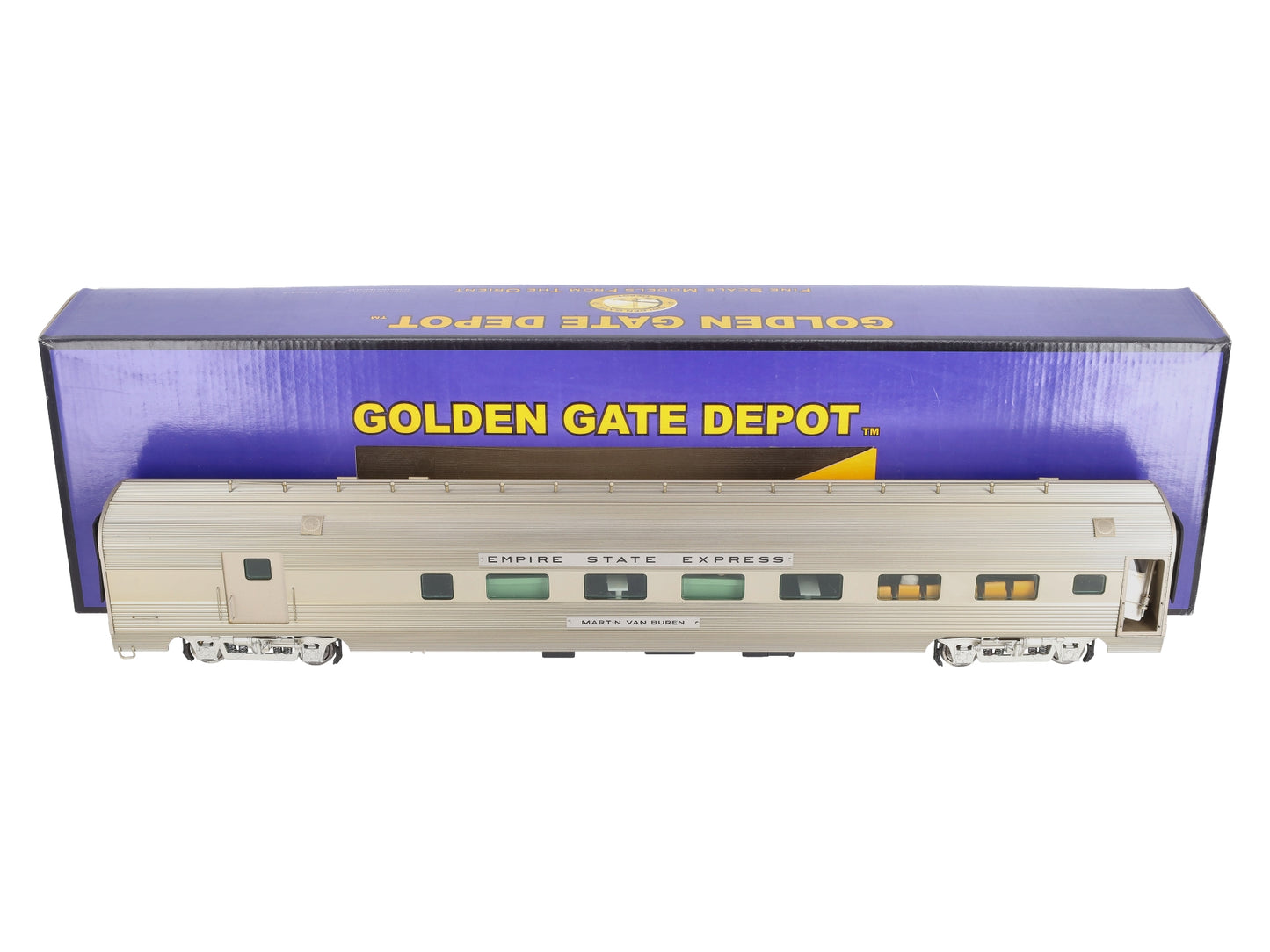 Golden Gate Depot O Aluminum NYC "Martin Van Buren" Baggage/Lounge Car (2-Rail) VG/Box
