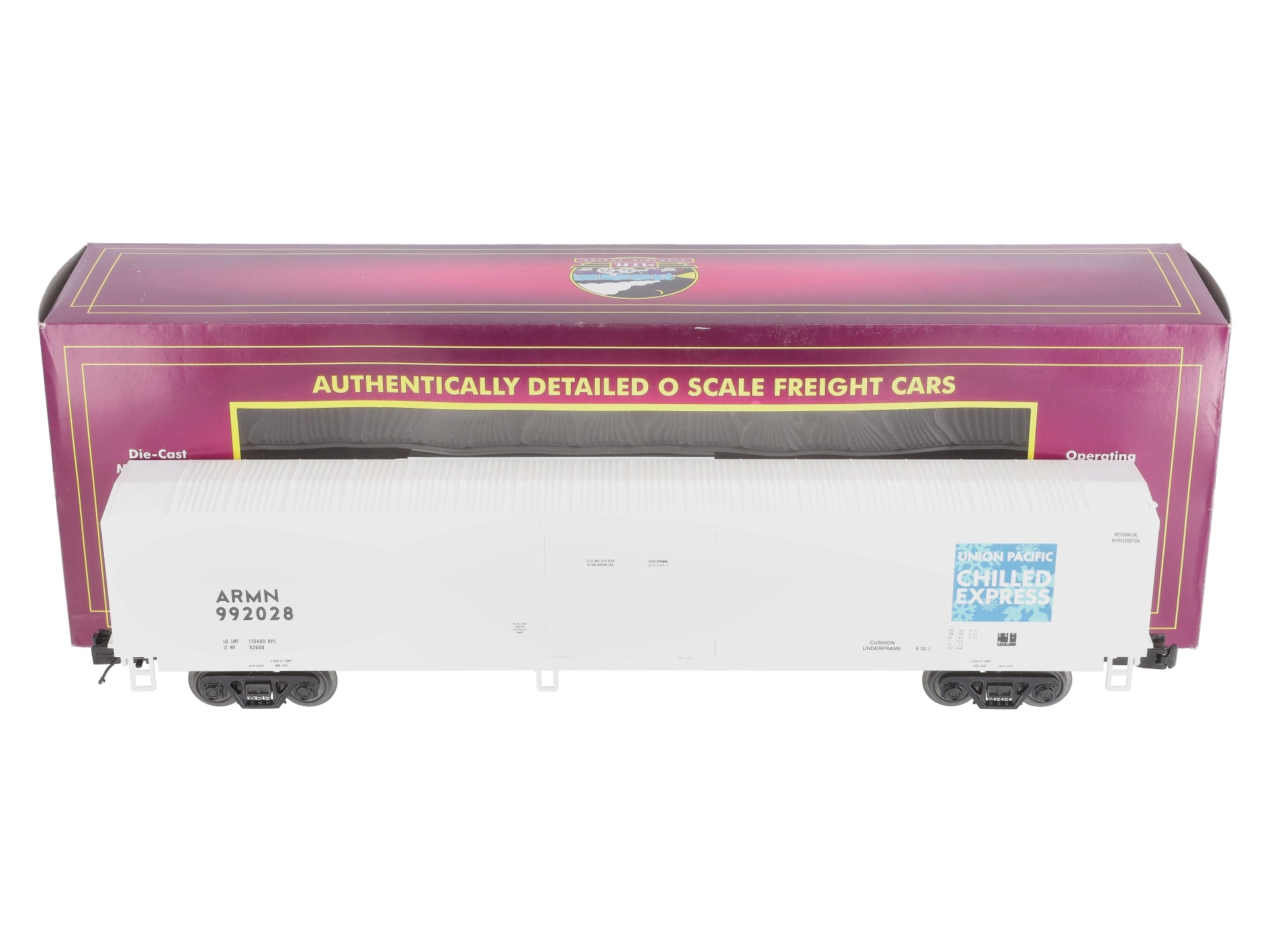 MTH 20-94254 O Gauge Union Pacific 60' Chilled Express Reefer Car #992028 LN/Box