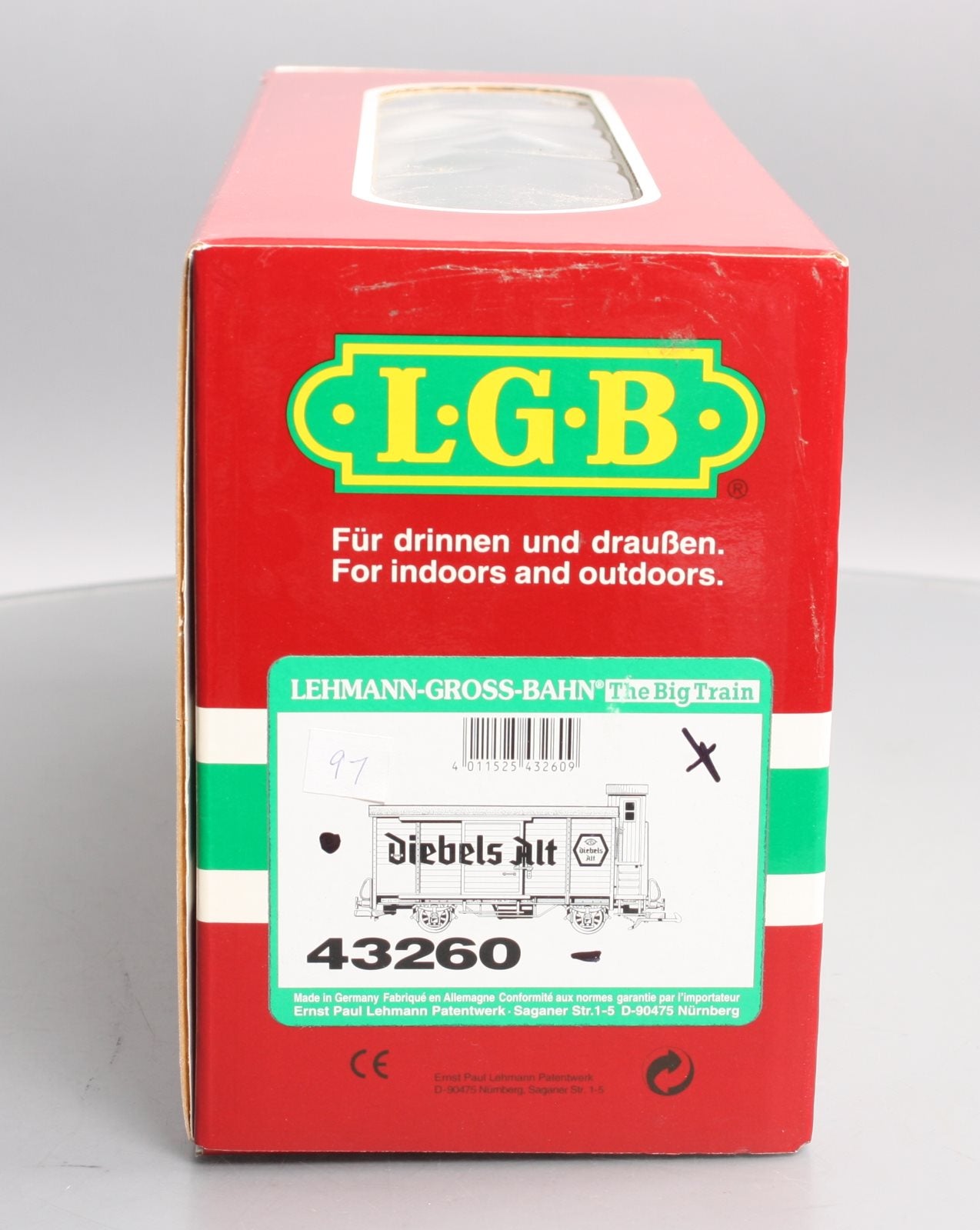LGB 43260 G Scale Diebels Alt Beer Car w/ Plastic Wheels