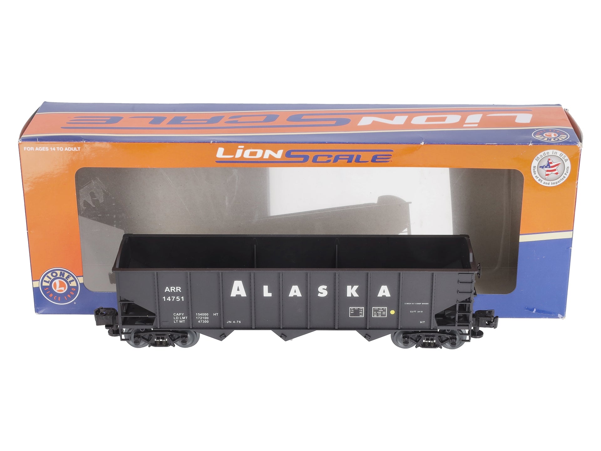 Lionel 3-16100B O Alaska 3-Bay 9-Panel Hopper #14751