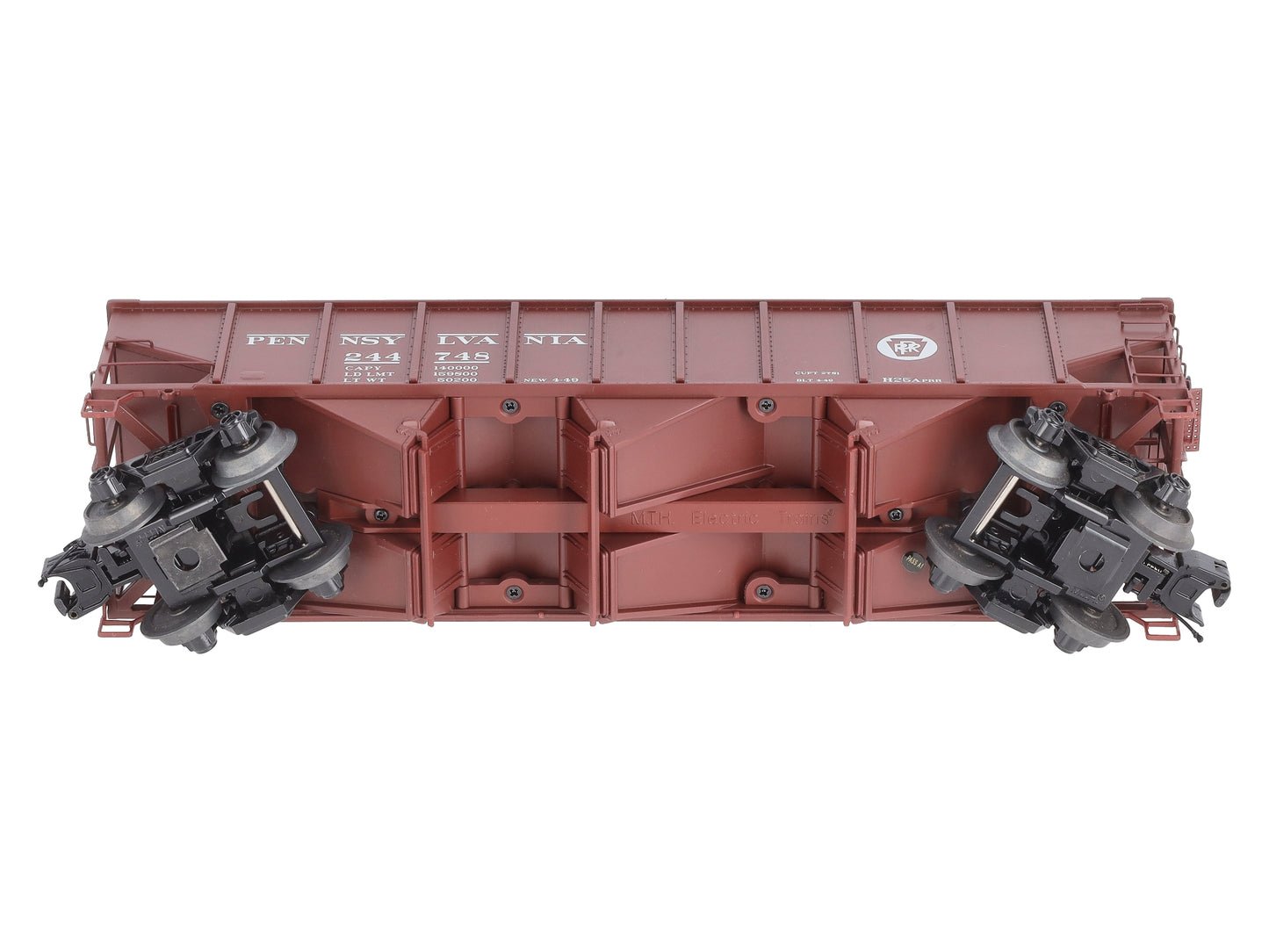 MTH 20-97786 O Scale PRR 70-Ton 3-Bay Hopper #244748