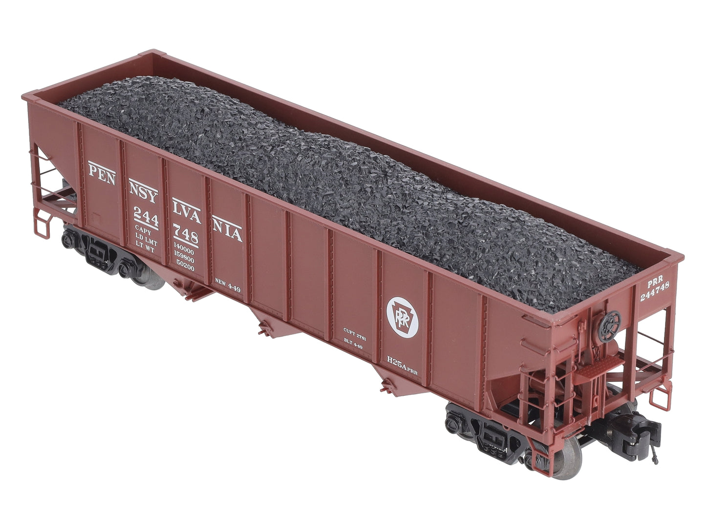 MTH 20-97786 O Scale PRR 70-Ton 3-Bay Hopper #244748