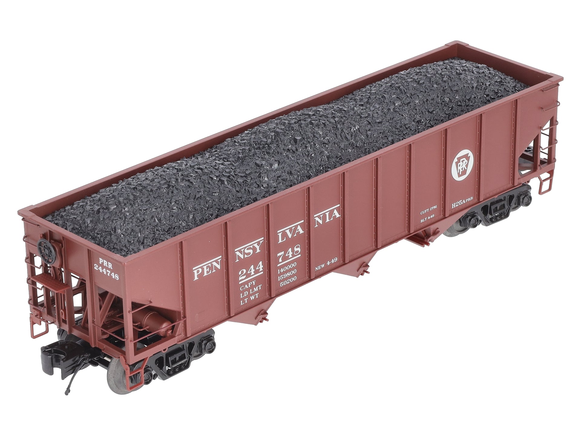 MTH 20-97786 O Scale PRR 70-Ton 3-Bay Hopper #244748