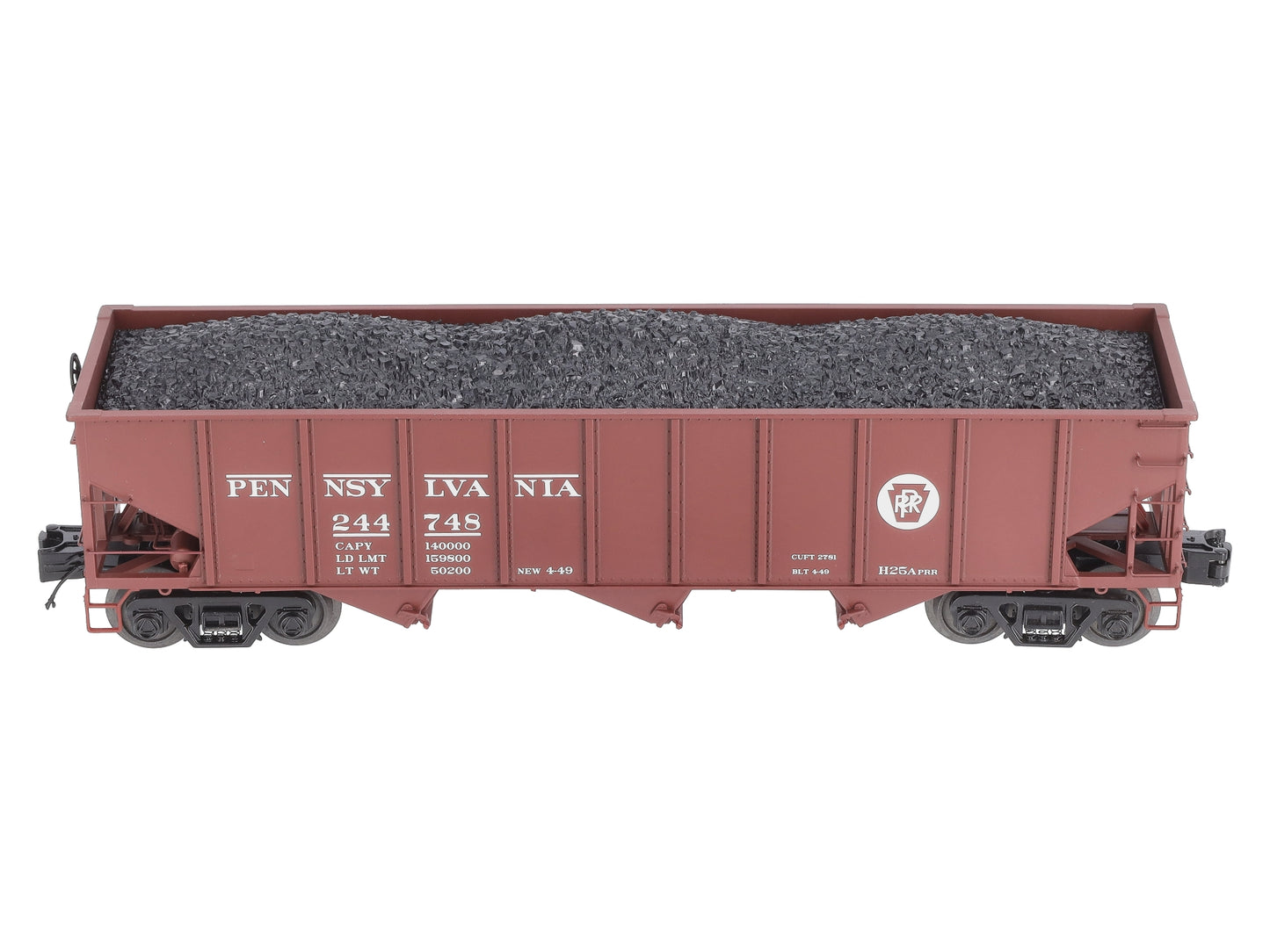 MTH 20-97786 O Scale PRR 70-Ton 3-Bay Hopper #244748