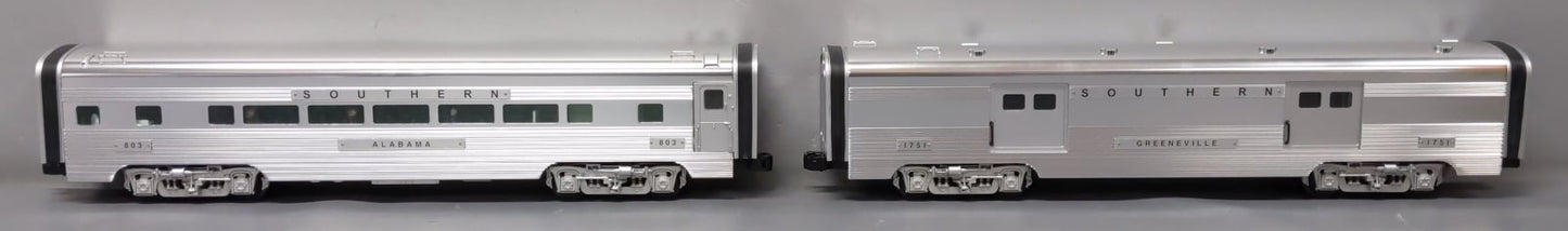 Lionel 6-29158 O Gauge Southern Aluminum 2 Car Passenger Set