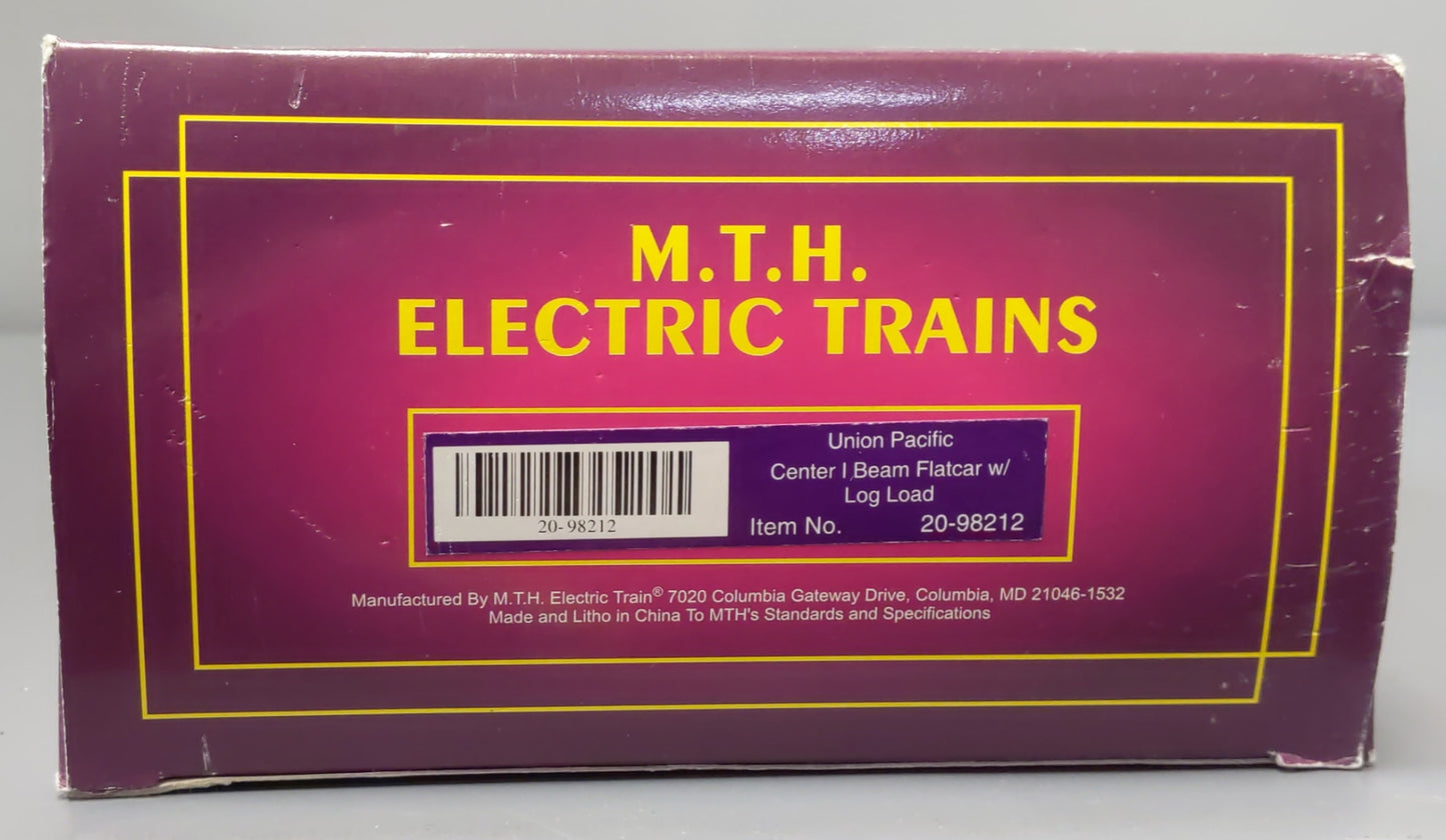 MTH 20-98212 O Gauge Union Pacific Center I-Beam Flat Car w/ Log Load #2362 LN/Box