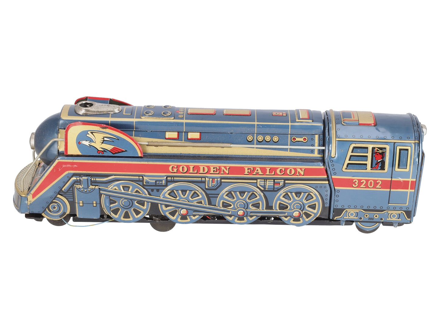 Trade Mark Modern Toys Vintage Golden Falcon Tinplate Steam Locomotive #3202 EX
