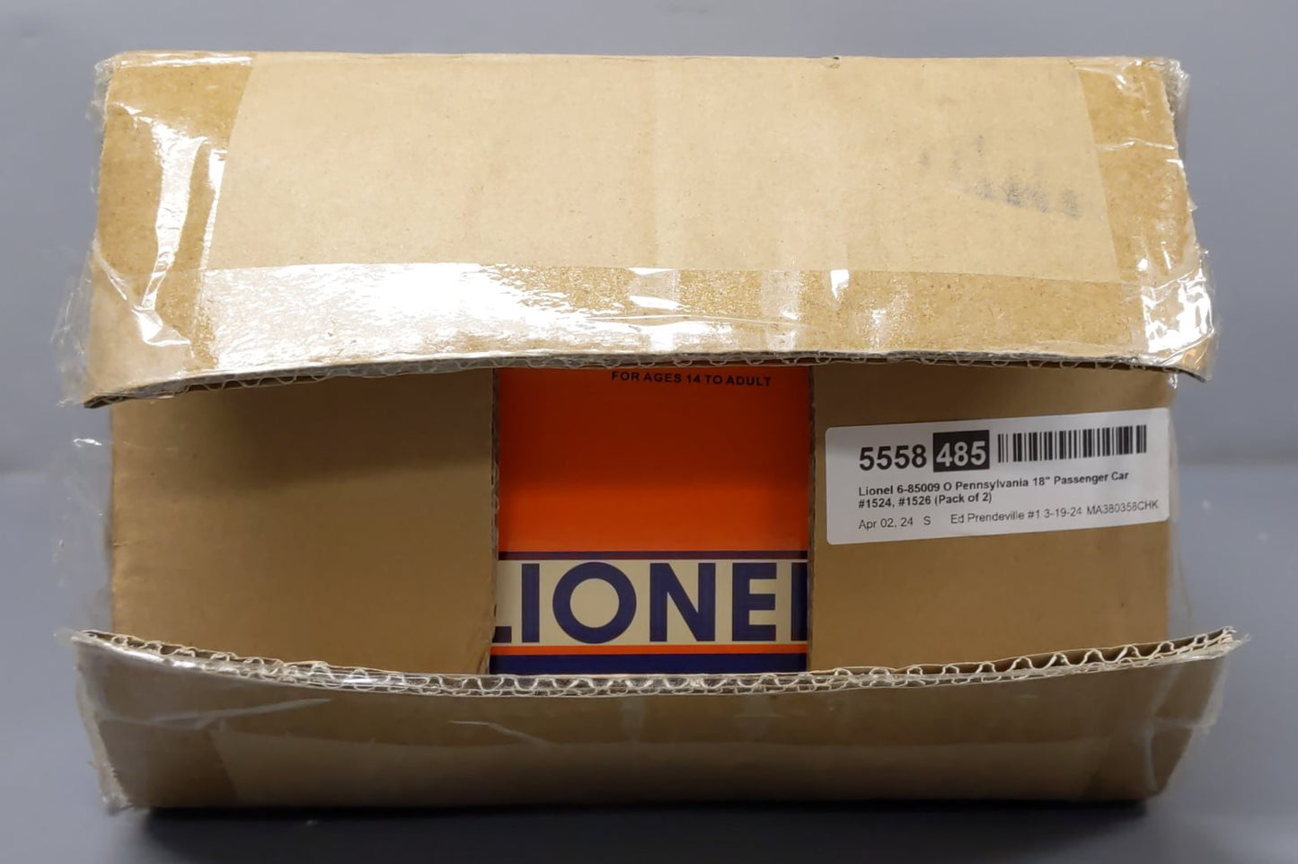 Lionel 6-85009 O Pennsylvania 18" Passenger Car Set #1524/1526 (Pack of 2)