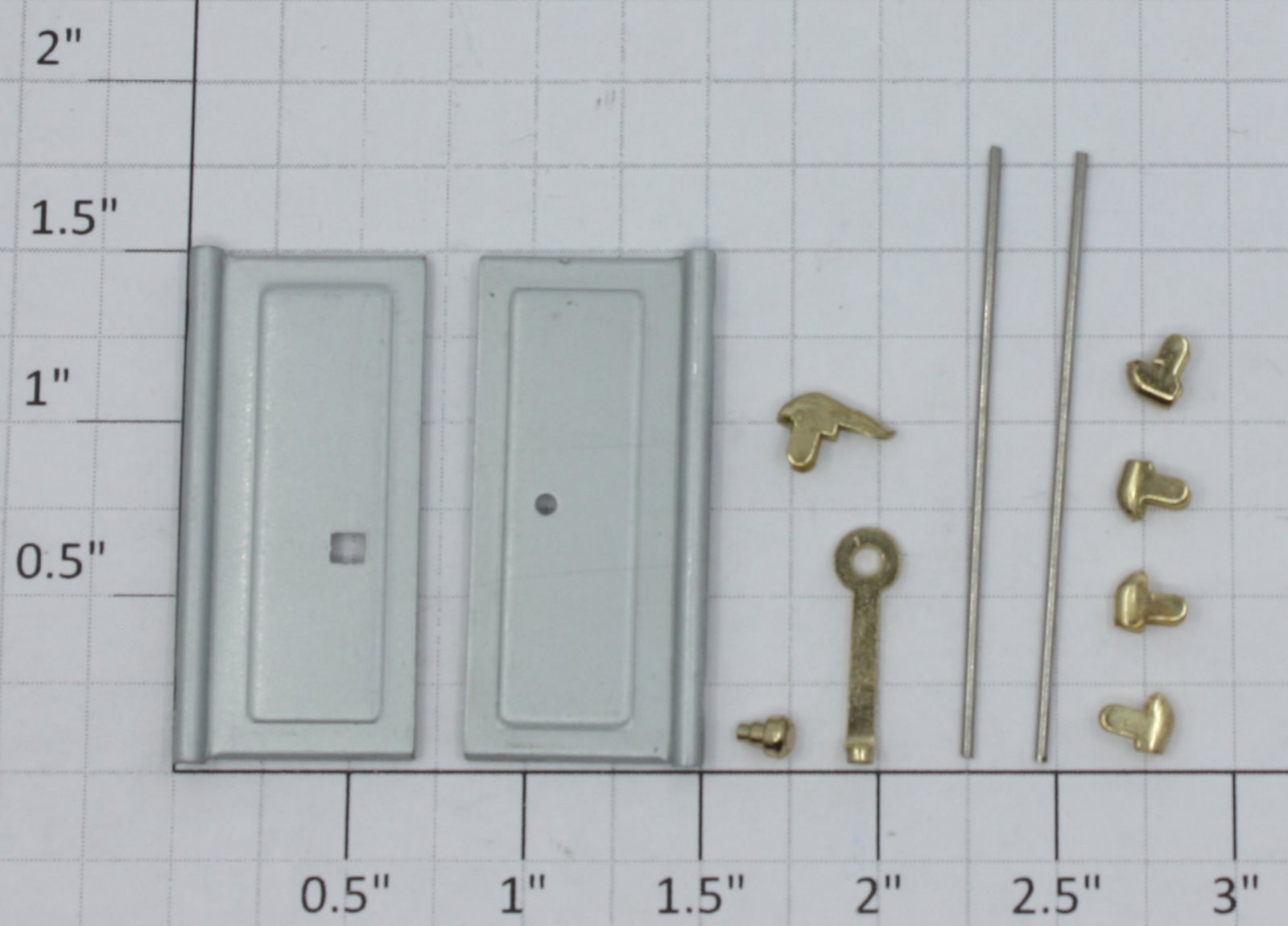 MTH TP-SF00032 Unpainted Reefer Door Kit with Brass Handles