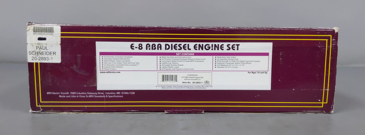 MTH 20-2893-1 Lackawanna E-8 ABA Diesel Engine Set w/PS 2.0 #807/808