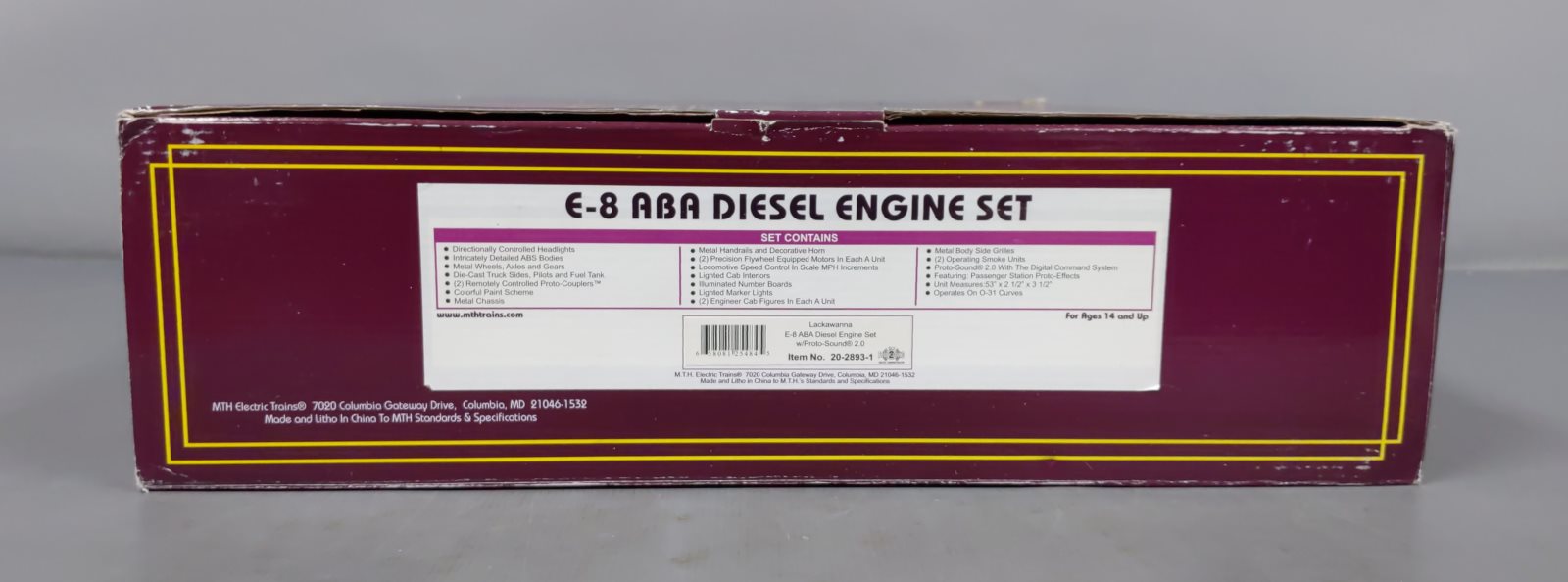 MTH 20-2893-1 Lackawanna E-8 ABA Diesel Engine Set w/PS 2.0 #807/808