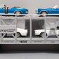 MTH 30-7666 O Gauge Auto Carrier w Two 1967 Camaros & Two 1967 Shelby Mustangs LN