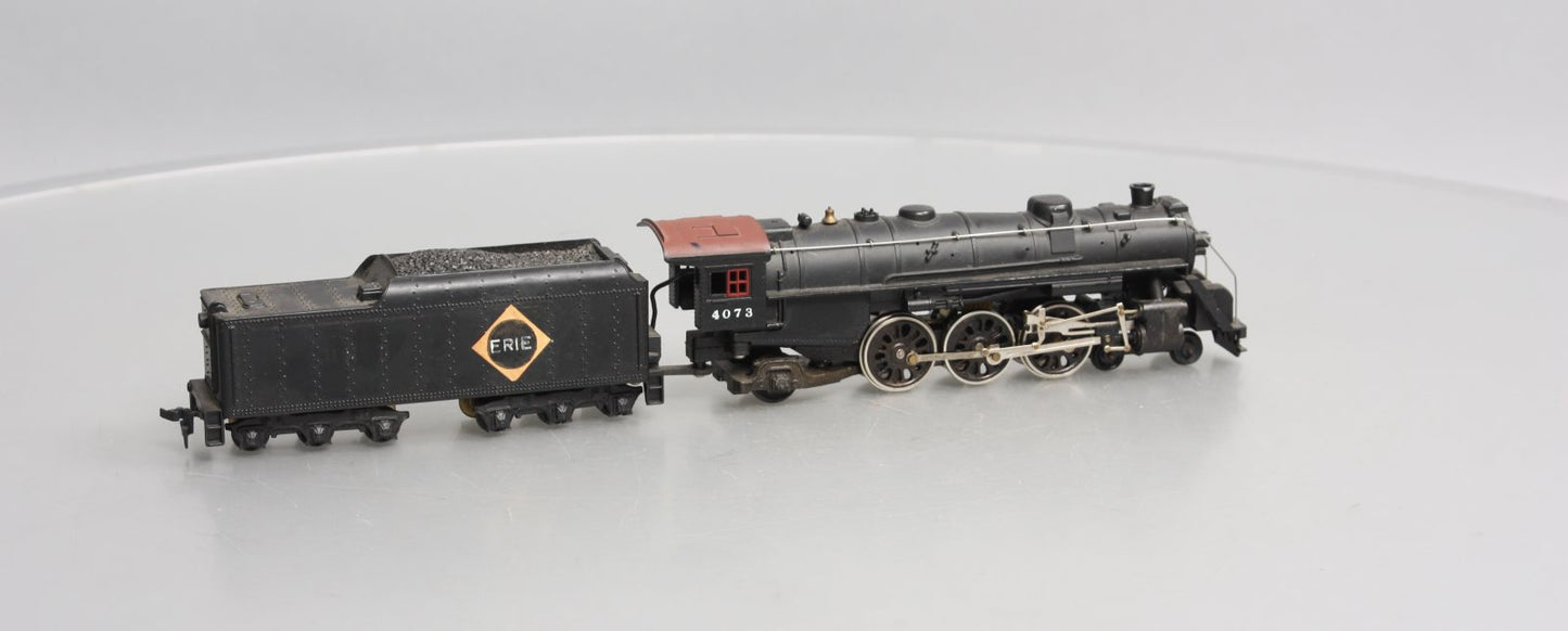Mantua 4073 HO Scale Erie 4-6-2 Steam Locomotive & Tender #4073 (Custom) VG