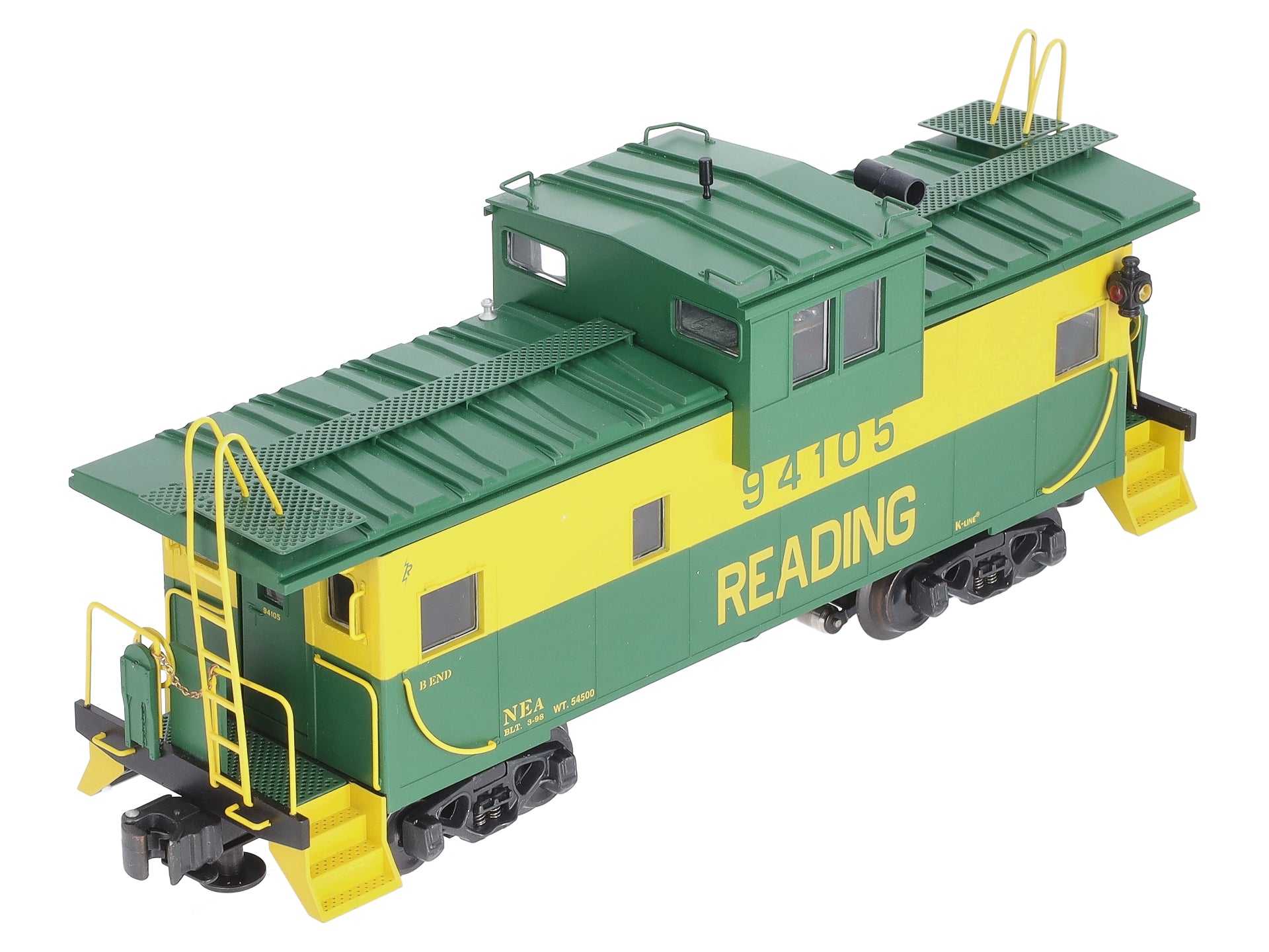 K-Line K613-1932 O Gauge Reading Extented Vision Scale Smoking Caboose #94105 LN/Box