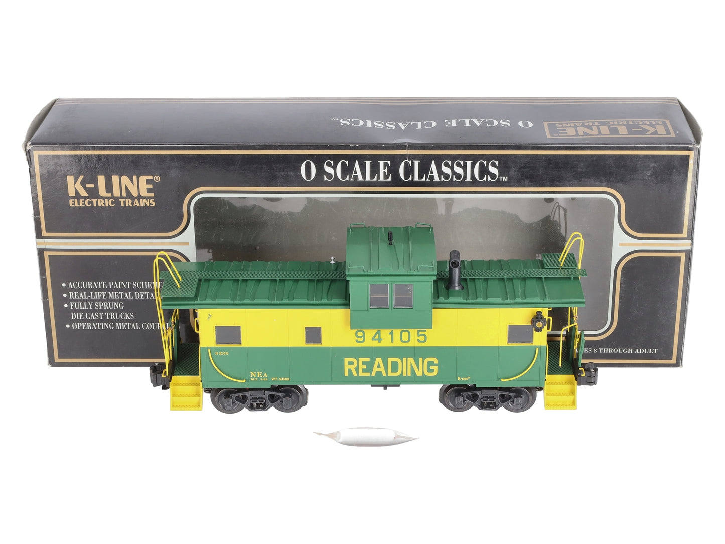 K-Line K613-1932 O Gauge Reading Extented Vision Scale Smoking Caboose #94105 LN/Box