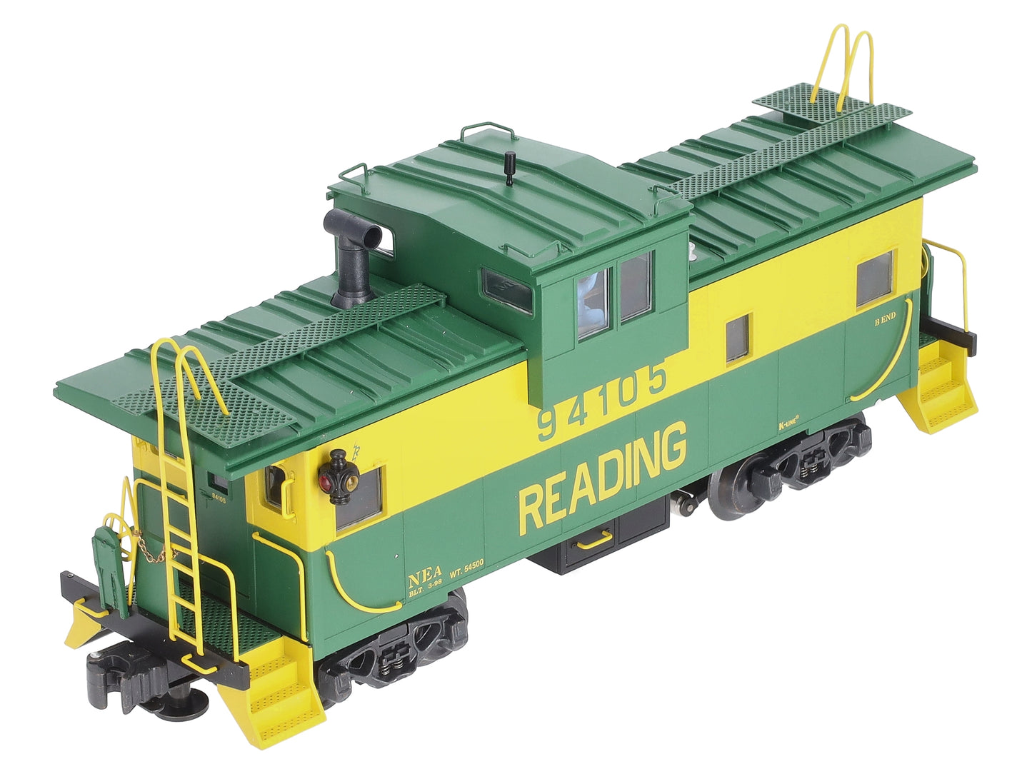 K-Line K613-1932 O Gauge Reading Extented Vision Scale Smoking Caboose #94105 LN/Box