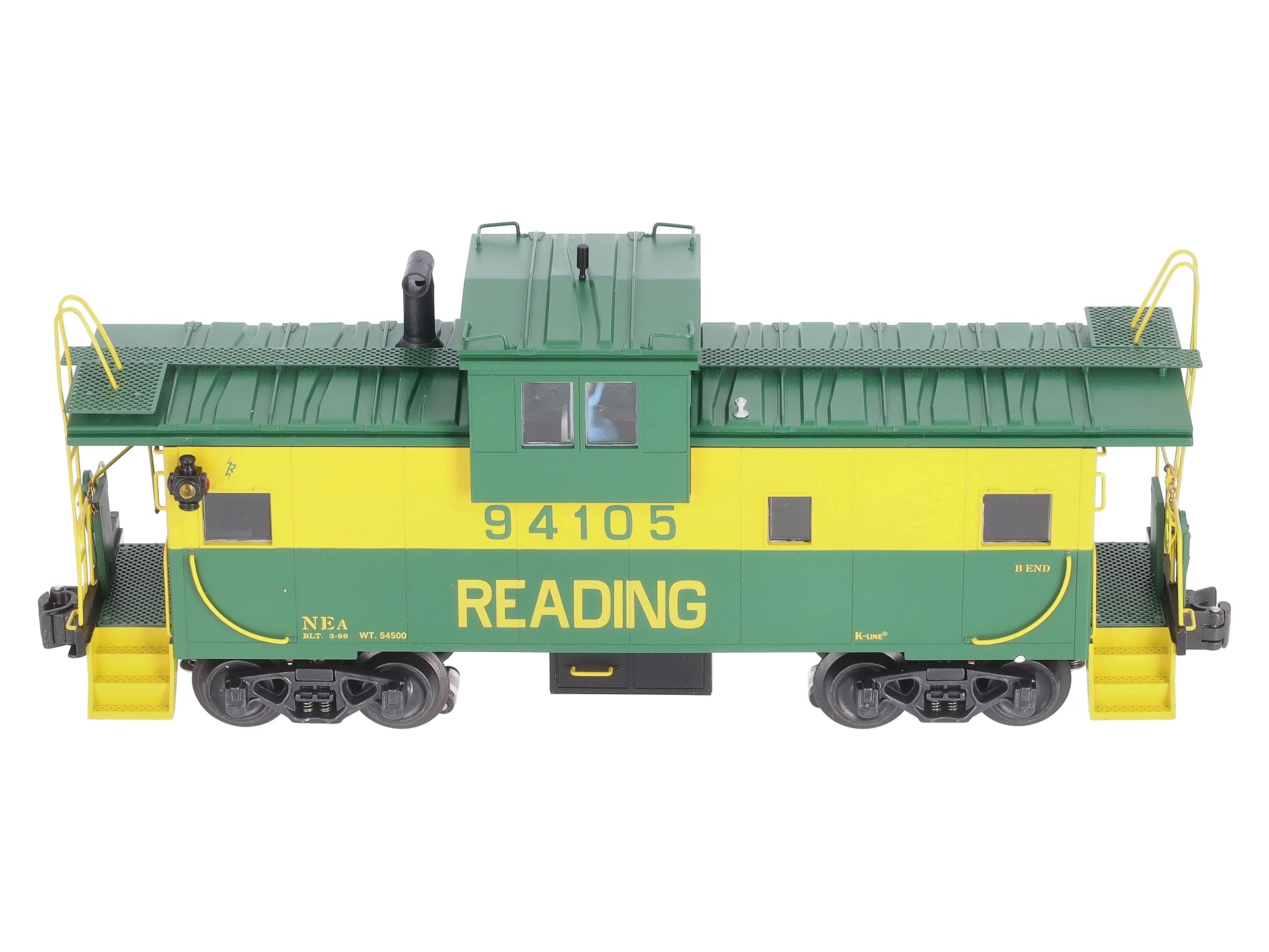 K-Line K613-1932 O Gauge Reading Extented Vision Scale Smoking Caboose #94105 LN/Box