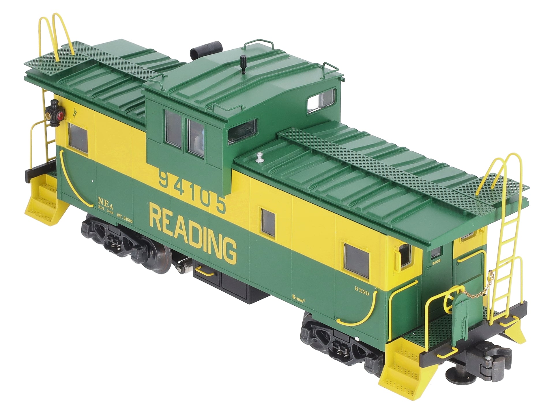 K-Line K613-1932 O Gauge Reading Extented Vision Scale Smoking Caboose #94105 LN/Box