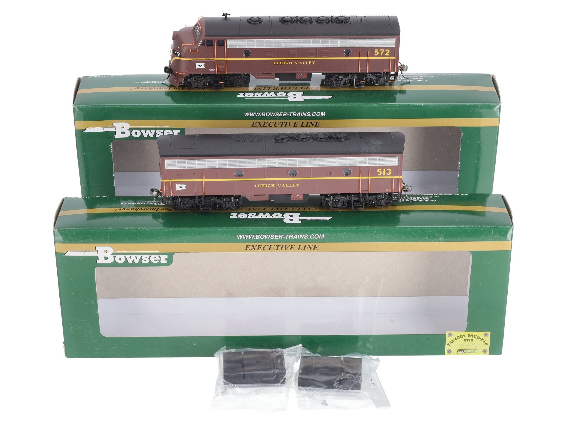 Bowser 24063 HO LV EMD F7A/B Diesel Locomotive with LokSound & DCC #572/513