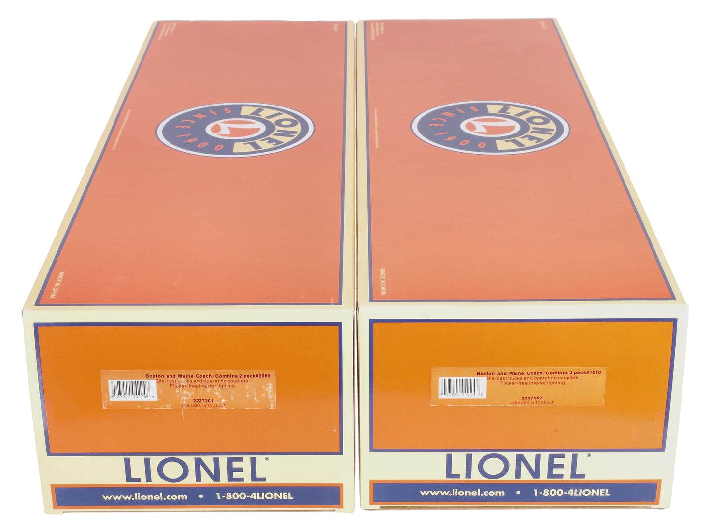 Lionel 2227200 O Boston & Maine Wood Coach/Combine (Set of 2)