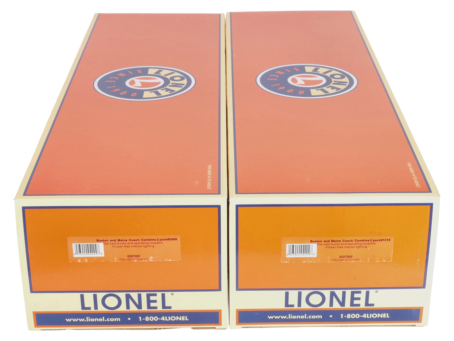 Lionel 2227200 O Boston & Maine Wood Coach/Combine (Set of 2)