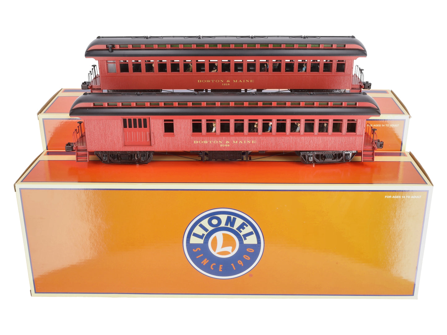 Lionel 2227200 O Boston & Maine Wood Coach/Combine (Set of 2)