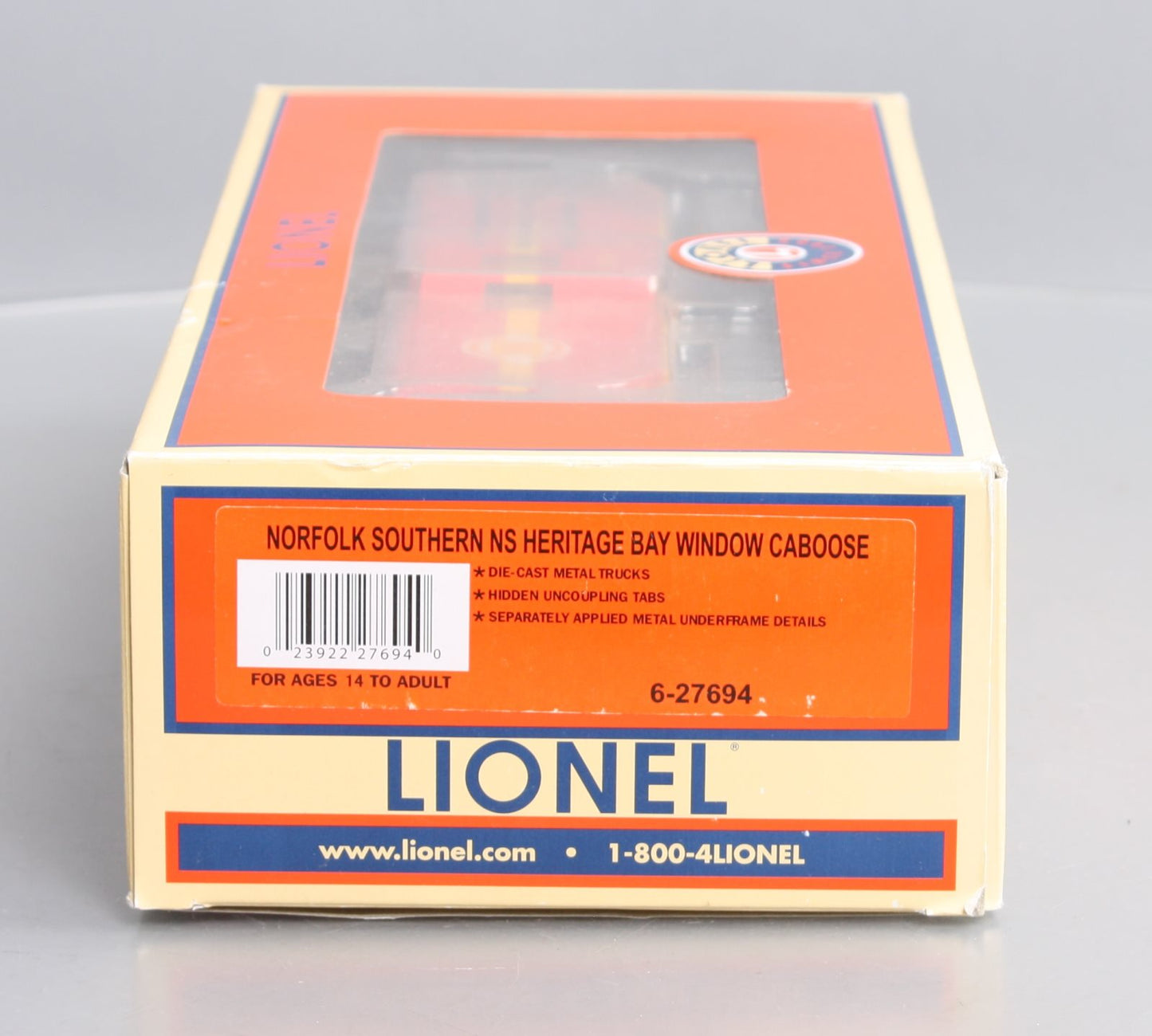 Lionel 6-27694 O Gauge Norfolk Southern NS Heritage Bay Window Caboose #8114