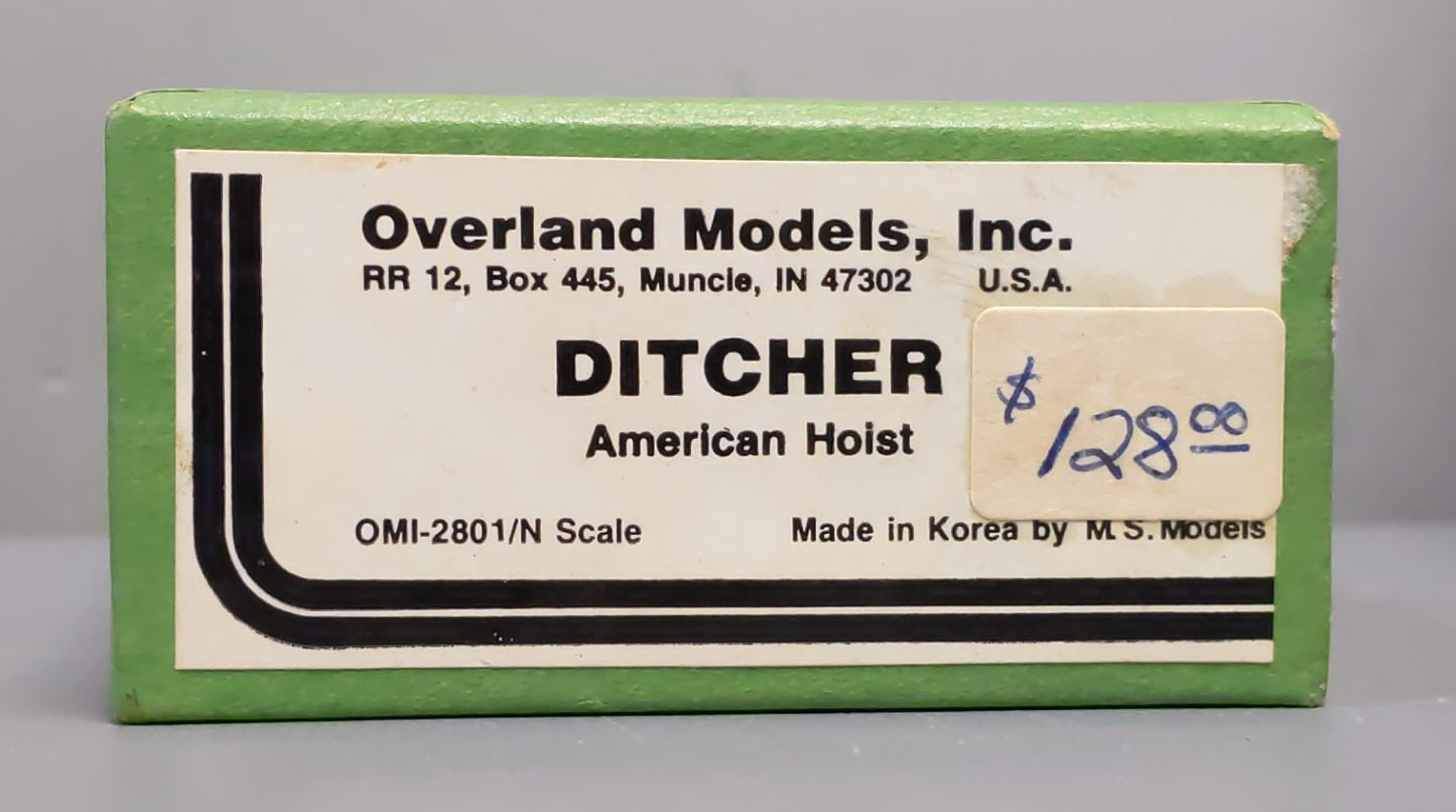 Overland 2801 N Scale BRASS Ditcher Crane Car - Unpainted EX/Box