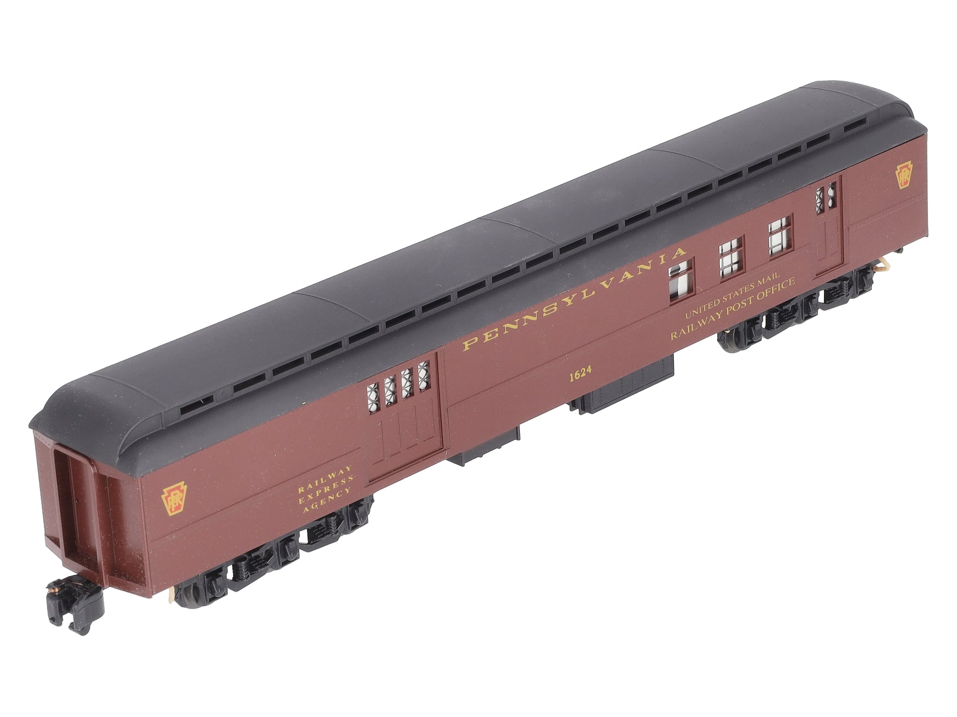 American Models S Scale Hi-Rail PRR 70' Heavyweight RPO Car #1624 LN/Box