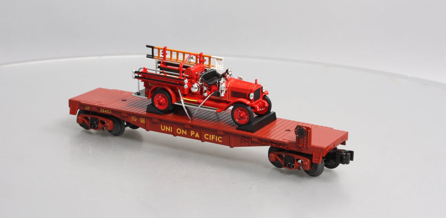 MTH 30-76403 UP Flat Car w/'23 Maxim C1 Fire Truck