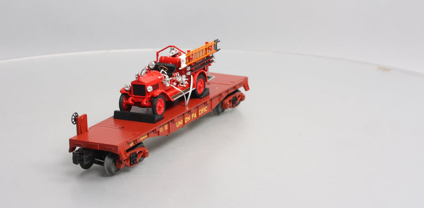 MTH 30-76403 UP Flat Car w/'23 Maxim C1 Fire Truck
