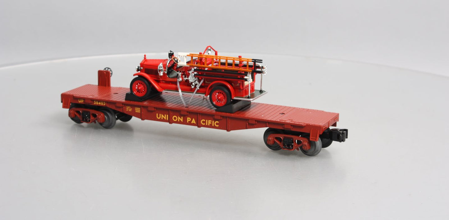 MTH 30-76403 UP Flat Car w/'23 Maxim C1 Fire Truck