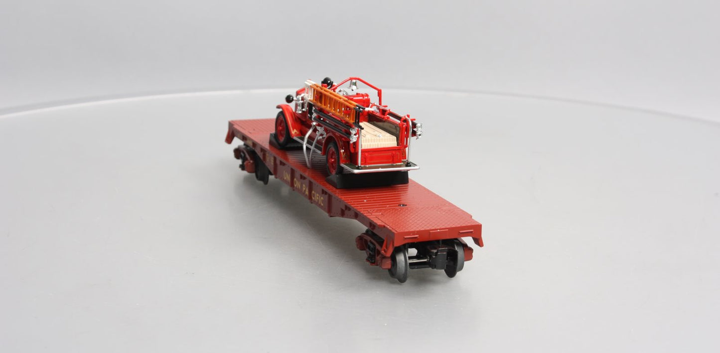 MTH 30-76403 UP Flat Car w/'23 Maxim C1 Fire Truck