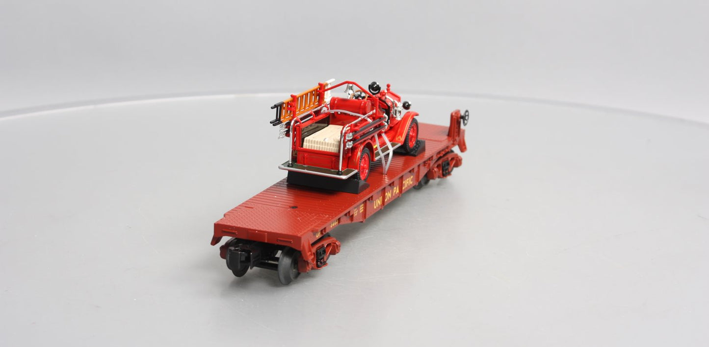 MTH 30-76403 UP Flat Car w/'23 Maxim C1 Fire Truck