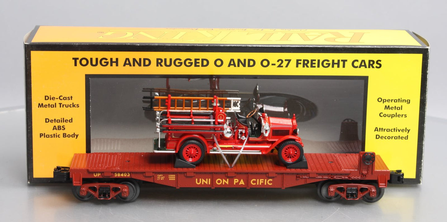 MTH 30-76403 UP Flat Car w/'23 Maxim C1 Fire Truck