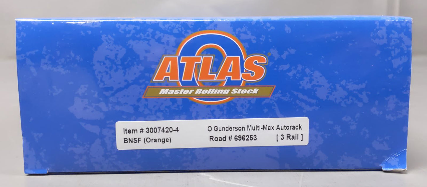 Atlas 3007420-4 O Gauge BNSF Gunderson Multi-Max Autorack #696253 (3-Rail) NIB