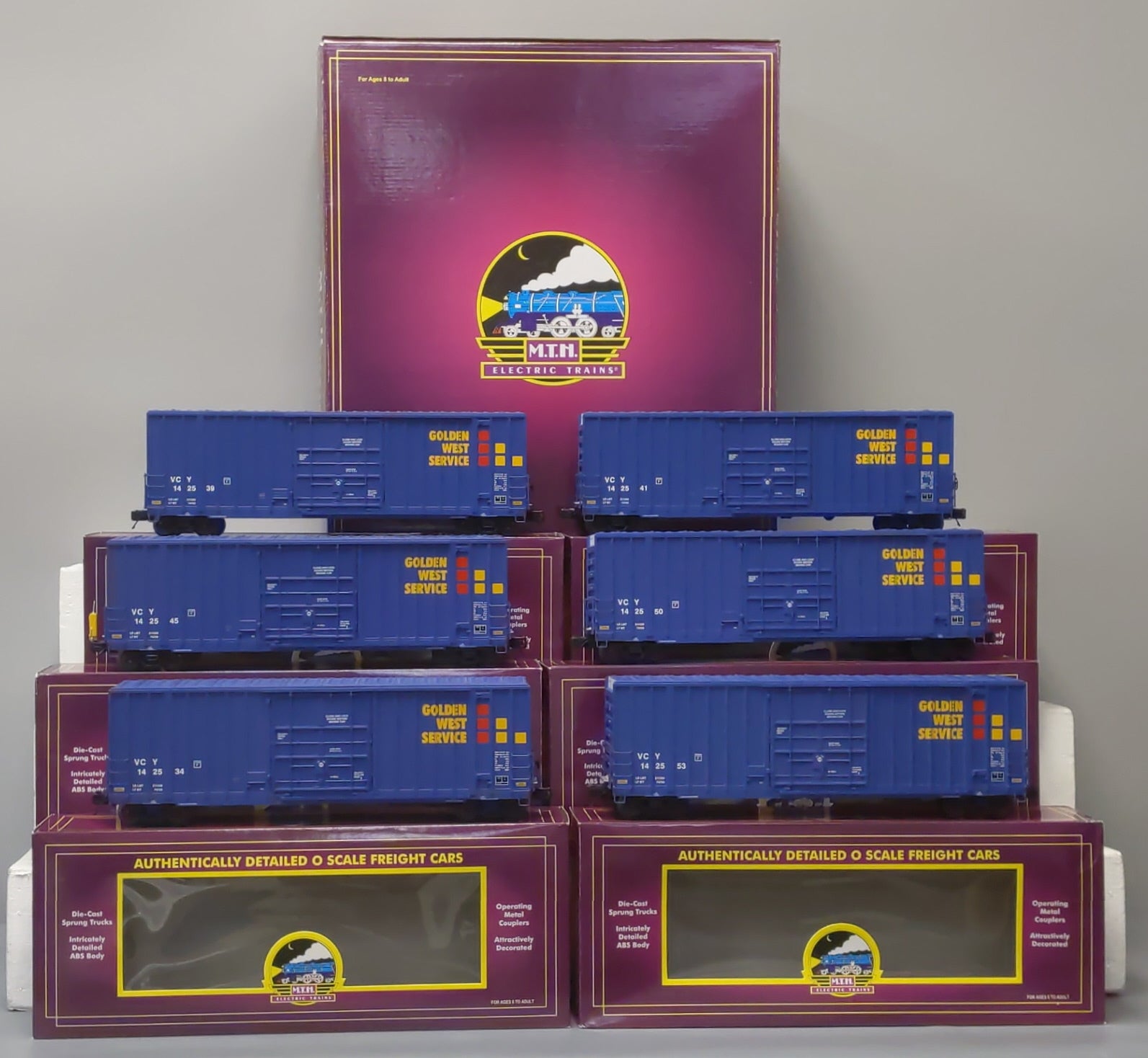 MTH 20-90418 O Golden West Services 50’ High Cube Box Car Set (Set of 6)
