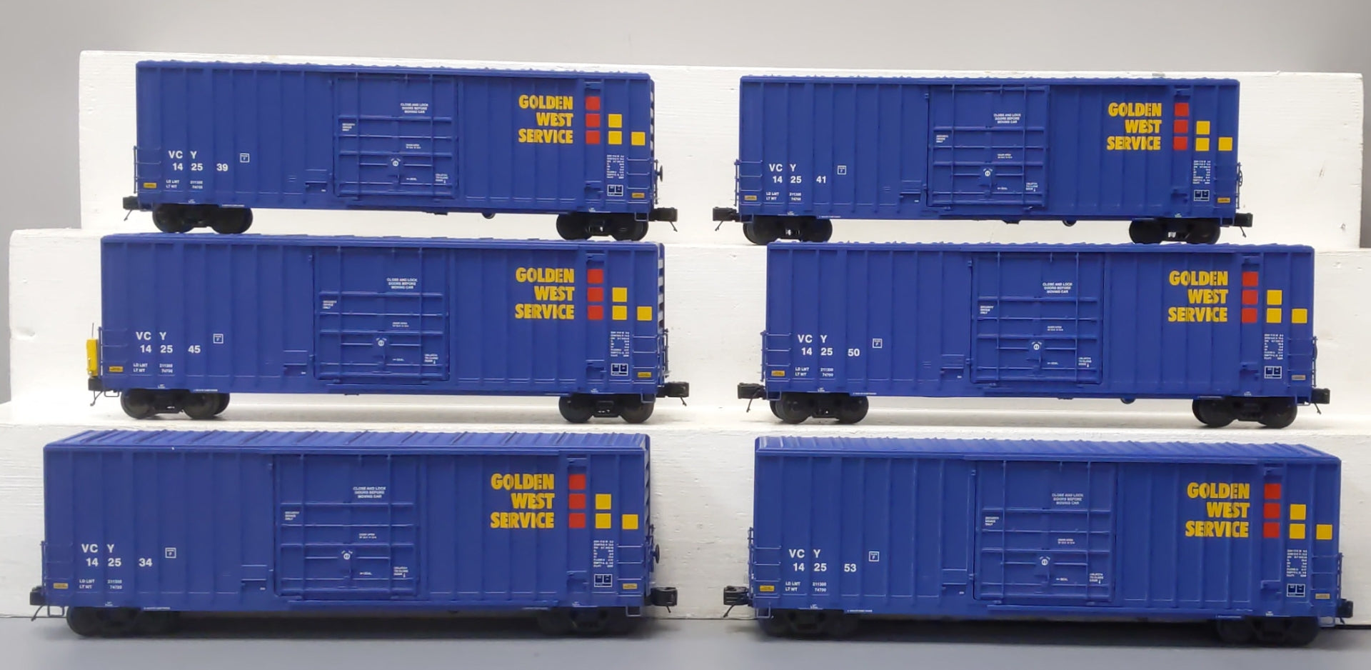 MTH 20-90418 O Golden West Services 50’ High Cube Box Car Set (Set of 6)