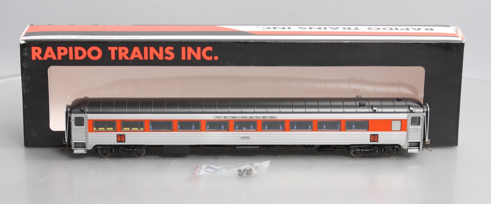 Rapido Trains 17023 HO New Haven Pullman-Bradley Stainless Steel Coach #8602